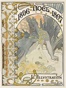 ALPHONSE MUCHA (1860-1939). L'ILLUSTRATION / NOËL. Magazine Cover. 1896. 16x12 inches, 40½