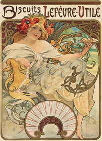 ALPHONSE MUCHA (1860-1939). BISCUITS LEFÈVRE - UTILE. 1897. 24¼x17½ inches, 61½