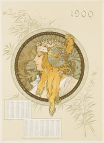 ALPHONSE MUCHA (1860-1939). [BYZANTINE HEAD / BLONDE]. Circa 1899. 23x16½ inches, 58½x42