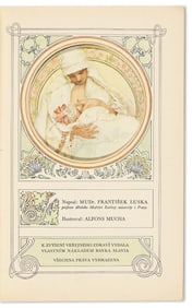 ALPHONSE MUCHA (1860-1939). SLAVIA STAROSTLIVÝM MATKÁM. Motherhood pamphlet. 1934. 9¼
