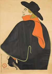 HENRI DE TOULOUSE-LAUTREC (1864-1901). [ARISTIDE BRUANT DANS SON CABARET]. 1893. 54½x39 inches,