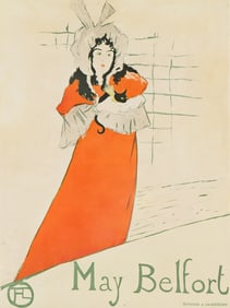 HENRI DE TOULOUSE-LAUTREC (1864-1901). MAY BELFORT. 1895. 30½x23¾ inches, 77½x60¼