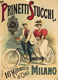 DESIGNER UNKNOWN. "PRINETTI STUCCHI" / MILANO. Circa 1895. 54x39½ inches, 137x100¼ cm.