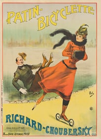 PAL (JEAN DE PALÉOLOGUE, 1860-1942). PATIN - BICYCLETTE / RICHARD - CHOUBERSKY. 1896. 51x37