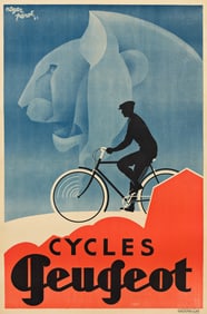 ROGER PÉROT (1908-1976). CYCLES PEUGEOT. 1931. 46½x30¾ inches, 118x78 cm. Hachard &