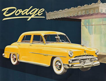 DESIGNER UNKNOWN. DODGE. Circa 1950s. 38¼x50 inches, 97¼x127 cm.