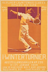 ATTRIBUTED TO ELSE ISENBERG (1877-1927). BERLINER LAWN TENNIS CLUB / I - WINTERTURNIER. 1909.