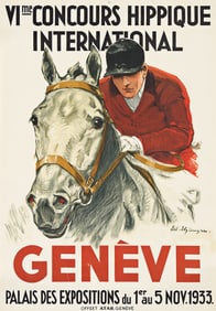 EDOUARD ELZINGRE (1880-1966). VIme CONCOURS HIPPIQUE INTERNATIONAL / GENÈVE. 1933. 39¼