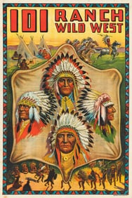 DESIGNER UNKNOWN. 101 RANCH WILD WEST. Circa 1910s. 42x28½ inches, 106¾x72½ cm.