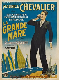 DESIGNER UNKNOWN. MAURICE CHEVALIER / LA GRANDE MARE. 1930. 63x47¼ inches, 160x119½ cm.