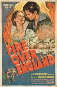 DESIGNER UNKNOWN. FIRE OVER ENGLAND. 1937. 41x27 inches, 104x68½ cm.