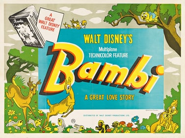 DESIGNER UNKNOWN. WALT DISNEY'S BAMBI. 1942. 29½x39¾ inches, 75x101 cm. Stafford & Co.,