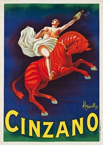 LEONETTO CAPPIELLO (1875-1942). CINZANO. 1910. 55½x39½ inches, 141x100¼ cm. Lit. del