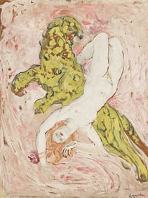 LEONETTO CAPPIELLO (1875-1942). [UNTAMED TUMBLE]. Signed oil painting. 40½x31 inches, 102¾