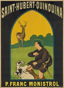 LEONETTO CAPPIELLO (1875-1942). SAINT - HUBERT - QUINQUINA / P. FRANC MONISTROL. Circa 1922. 61½