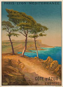 LAURENT ADENOT (1848-1929). CÔTE D'AZUR / L'ESTEREL. 42x30¼ inches, 106¾x76¾ cm.