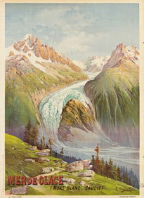F. HUGO D'ALÉSI (1849-1906). MER DE GLACE / MONT BLANC, SAVOIE. Circa 1890s. 40½x29½