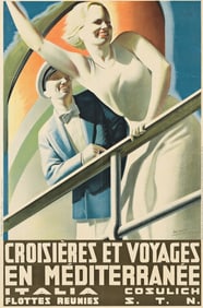 GINO BOCCASILE (1901-1952). CROISIÈRES ET VOYAGES EN MÉDITERRANÉE. 1934. 37¾x25