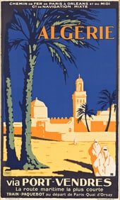 MARC (DATES UNKNOWN). ALGÉRIE / VIA PORT - VENDRES. 1931. 39½x24½ inches, 100½