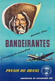 DESIGNER UNKNOWN. BANDEIRANTES / PANAIR DO BRASIL. Circa 1950s. 36½x24½ inches, 92¾