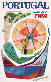 DAVID KLEIN (1918-2005). [FLY TWA / EUROPE]. Group of 8 posters. 1960s. Each approximately 40¼