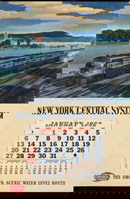 LESLIE RAGAN (1897-1972). NEW YORK CENTRAL SYSTEM. Three calendars. 1950s. 27½x18 inches,