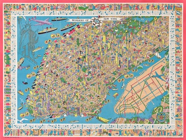 NILS HANSELL (1909-1989). WONDERS OF NEW YORK. 1953. 25¼x33½ inches, 64¼x85 cm. Lutz