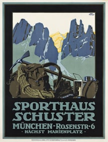 CARL KUNST (1884-1912). SPORTHAUS SCHUSTER. Circa 1910. 32x24½ inches, 81¼x62¼ cm.