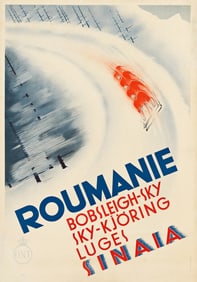 DIM. GHIULAMILA (DATES UNKNOWN). ROUMANIE / BOBSLEIGH - SKY. Circa 1930s. 39¾x27½ inches,