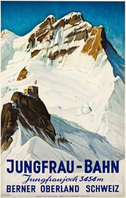 ERNST HODEL (1881-1955). JUNGFRAU - BAHN / JUNGFRAUJOCH. 1936. 40¾x25½ inches, 103½