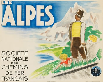 ROBERT BONFILS (1886-1972). LES ALPES. 1938. 38¾x49¼ inches, 98½x125 cm. Art