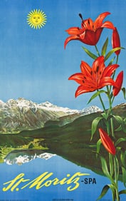 HEINRICH STEINER (1911-2009). ST. MORITZ - SPA. 1942. 40x25½ inches, 101½x64¾ cm.