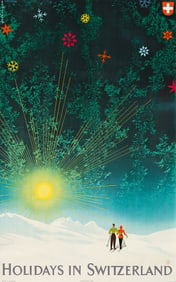 FRITZ HELLINGER (1923-1977). HOLIDAYS IN SWITZERLAND. Circa 1948. 40¼x25¼ inches, 102¼