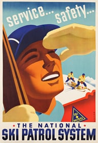 SASCHA MAURER (1897-1961). THE NATIONAL SKI PATROL SYSTEM. Circa 1938. 30x20¼ inches, 76¼
