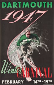 DOUGLAS B. LEIGH (DATES UNKNOWN). DARTMOUTH WINTER CARNIVAL. 1947. 33¾x22 inches, 85¾
