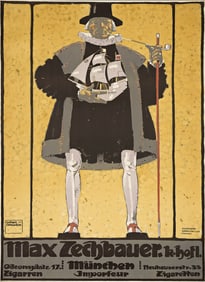 LUDWIG HOHLWEIN (1874-1949). MAX ZECHBAUER. 1909. 49½x36 inches, 125¾x91½ cm.