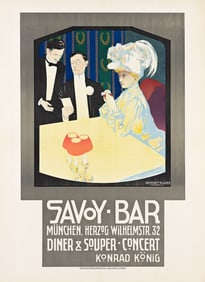GEORGES ROGIER (1884-?). SAVOY - BAR / DINER & SOUPER - CONCERT. 1907. 48½x36 inches,
