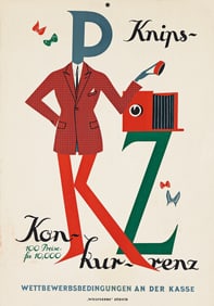 OTTO BAUMBERGER (1889-1961). PKZ. Window card, with photos & documents. Circa 1923. Window card: