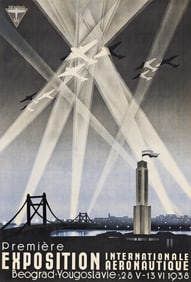 DESIGNER UNKNOWN. PREMIÈRE EXPOSITION INTERNATIONALE AERONAUTIQUE / YOUGOSLAVIE. 1938. 38¼