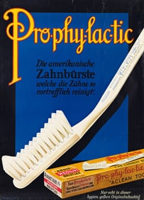 MAX DALANG (1892-1965). PRO - PHY - LAC - TIC ZAHNBÜRSTE. Circa 1930. 49x35¾ inches,