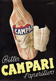 CARLO "FISA" FISANOTTI (1912-1998). BITTER CAMPARI. 1948. 37¾x26¼ inches, 96x66½ cm.