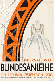 JOSEPH BINDER (1898-1972). INTERNATIONALE BUNDESANLEIHE DER REPUBLIK OSTERREICH. 1930. 37x24¾