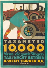 JULES DE PRAETERE (1879-1947). TAXAMETER 10,000. 1915. 48½x34½ inches, 123¼x87½