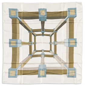 ADOLPHE MOURON CASSANDRE (1901-1968). [HERMÈS SILK SCARF]. 1951. 35x34 inches, 89x86¼ cm.