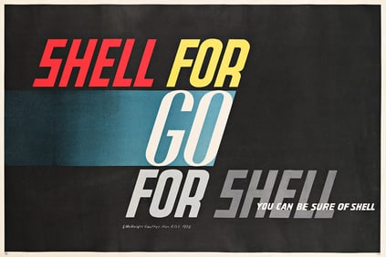 EDWARD MCNIGHT KAUFFER (1890-1954). GO FOR SHELL. 1938. 30x45 inches, 76¼x114¼ cm.