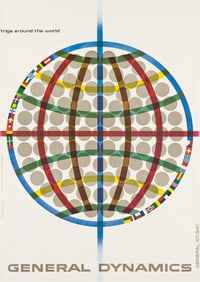 ERIK NITSCHE (1908-1998). GENERAL DYNAMICS / TRIGA AROUND THE WORLD. 1960. 50½x35½ inches,