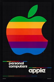 LOGO DESIGN BY ROB JANOFF (1953- ). APPLE / PERSONAL COMPUTERS. 1980. 35¼x23 inches, 89½