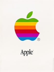 LOGO DESIGN BY ROB JANOFF (1953- ). APPLE. Circa 1985. 31½x23¾ inches, 80x60¼ cm.