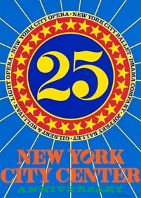 ROBERT INDIANA (1928-2018). 25 / NEW YORK CITY CENTER ANNIVERSARY. 1968. 35x25 inches, 89x63½