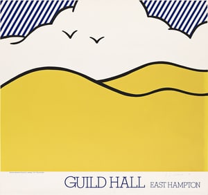 ROY LICHTENSTEIN (1923-1997). GUILD HALL EAST HAMPTON / "LANDSCAPE." 1980. 32x34 inches, 81¼